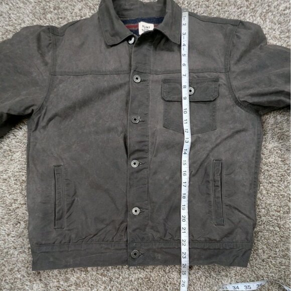 Flint and Tinder Wool Lined Waxed Trucker Jacket Women's Medium Dark Gray Brown - Picture 7 of 7